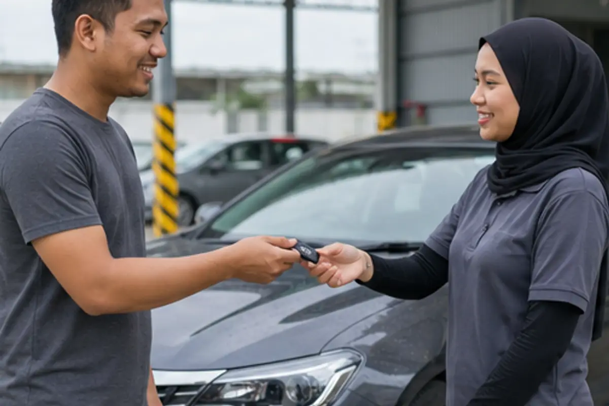 Pelanggan Malaysia menyerahkan kunci kenderaan
